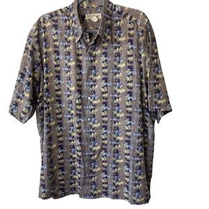 Tori Richard Mens Short Sleeve Floral  Button Down  Beach Shirt Size XL
